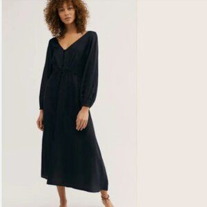 Free People Black Midi Dress